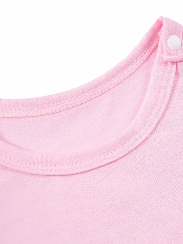 LULUKAKA Baby Romper - Sleeveless, Lace-Trimmed Onesie for Newborns & Toddlers, Soft Polyester Blend, Machine Washable, Perfect for Outdoor (pink) - Image 2