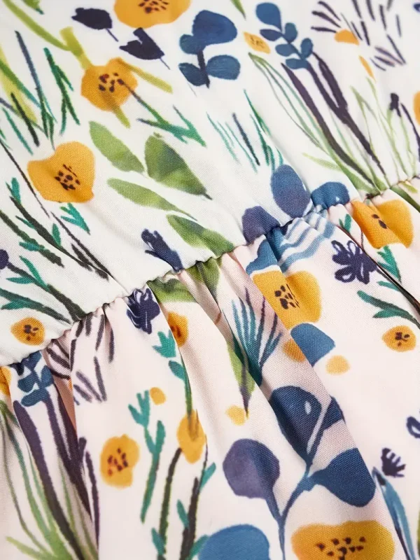 1pc LULUKAKA Baby Girls' Floral Print Romper, Sleeveless Tank Top Sundress, Polyester 95% Spandex 5% Woven Fabric, Casual Regular Fit Infant Bodysuit, for Outdoor - Image 2