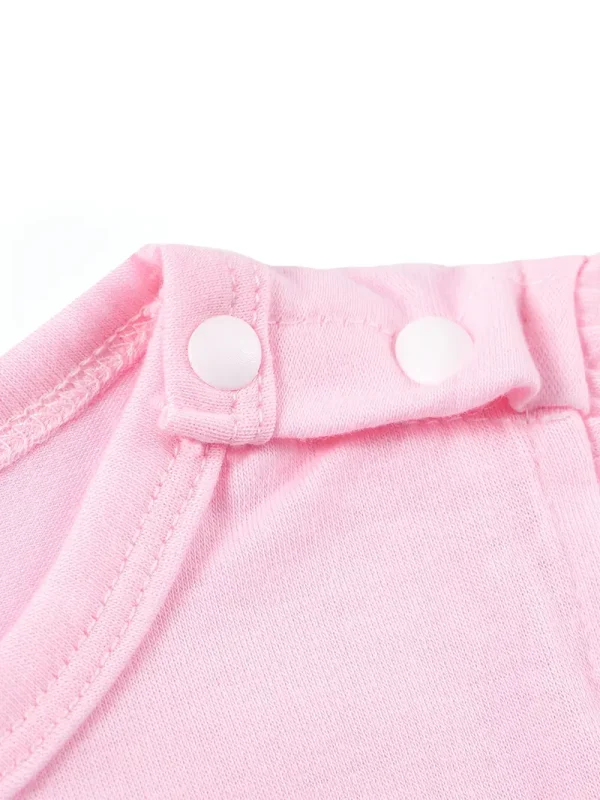 LULUKAKA Baby Romper - Sleeveless, Lace-Trimmed Onesie for Newborns & Toddlers, Soft Polyester Blend, Machine Washable, Perfect for Outdoor (pink) - Image 3